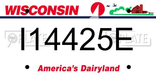 I14425E Wisconsin License Plate