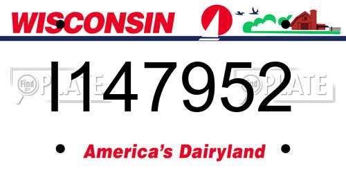I147952 Wisconsin License Plate