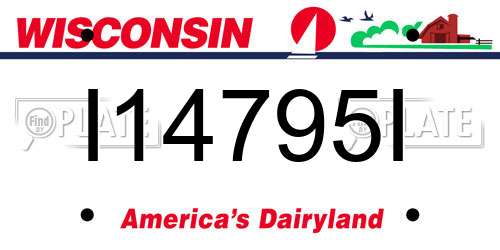 I14795I Wisconsin License Plate