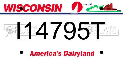 I14795T Wisconsin License Plate