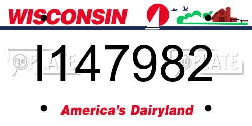 I147982 Wisconsin License Plate