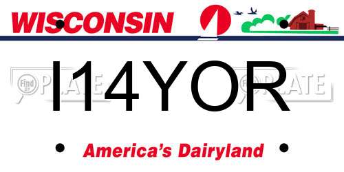 I14YOR Wisconsin License Plate