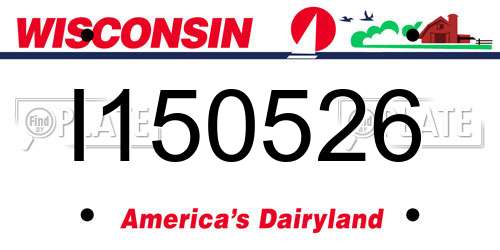 I150526 Wisconsin License Plate