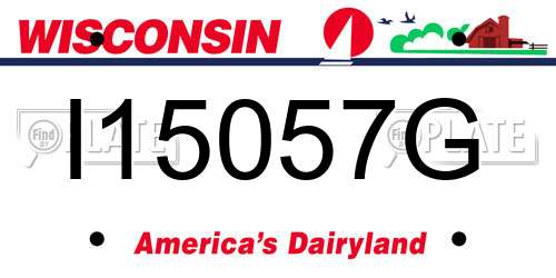 I15057G Wisconsin License Plate