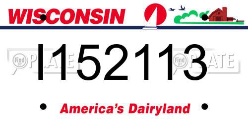 I152113 Wisconsin License Plate
