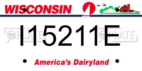 I15211E Wisconsin License Plate