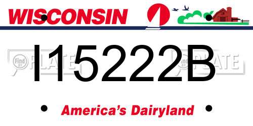 I15222B Wisconsin License Plate