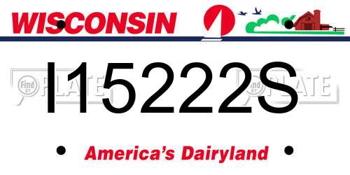 I15222S Wisconsin License Plate