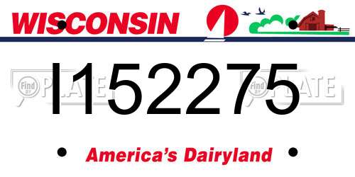 I152275 Wisconsin License Plate