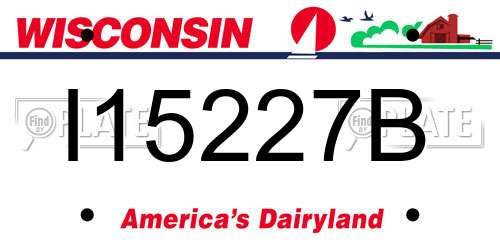 I15227B Wisconsin License Plate