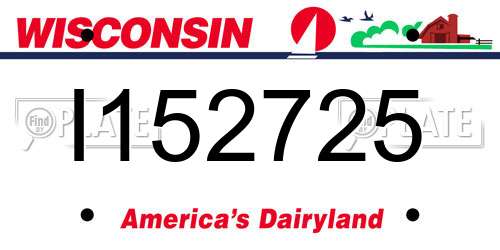 I152725 Wisconsin License Plate