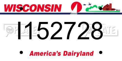 I152728 Wisconsin License Plate