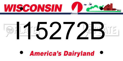 I15272B Wisconsin License Plate