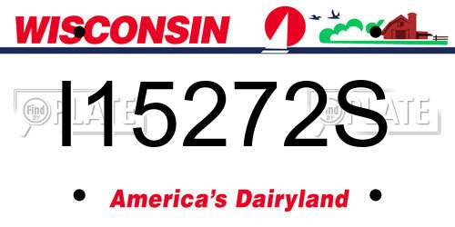 I15272S Wisconsin License Plate