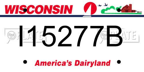 I15277B Wisconsin License Plate