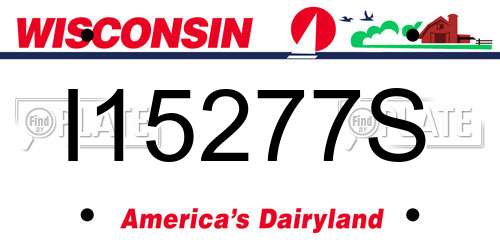 I15277S Wisconsin License Plate