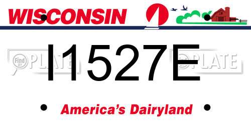 I1527E Wisconsin License Plate