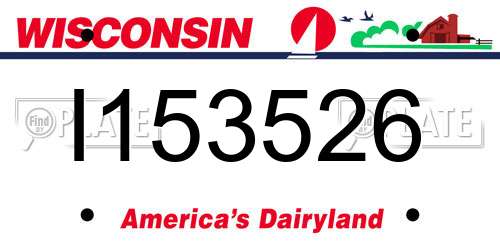 I153526 Wisconsin License Plate
