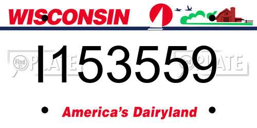 I153559 Wisconsin License Plate
