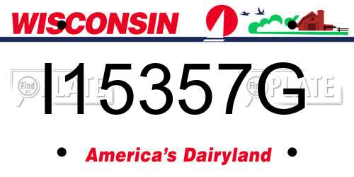 I15357G Wisconsin License Plate