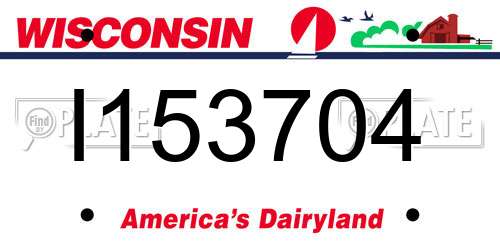 I153704 Wisconsin License Plate