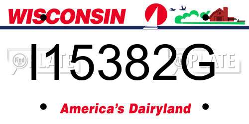 I15382G Wisconsin License Plate