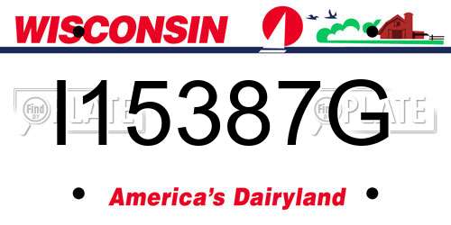 I15387G Wisconsin License Plate