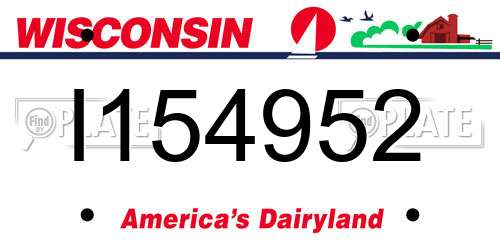 I154952 Wisconsin License Plate