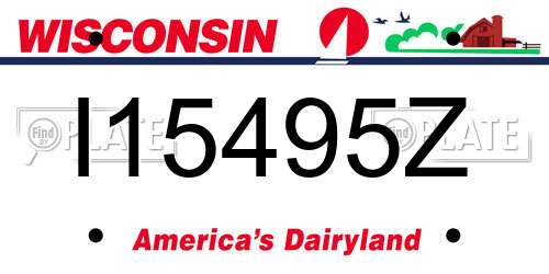I15495Z Wisconsin License Plate