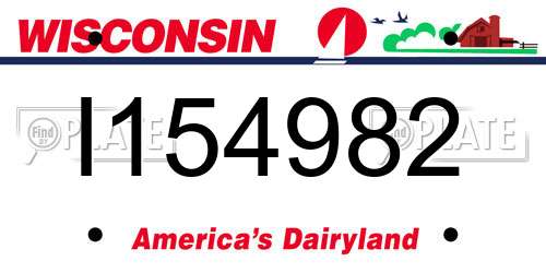 I154982 Wisconsin License Plate