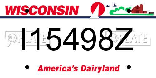 I15498Z Wisconsin License Plate