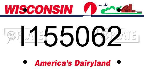 I155062 Wisconsin License Plate