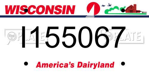 I155067 Wisconsin License Plate