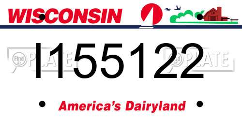 I155122 Wisconsin License Plate
