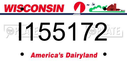 I155172 Wisconsin License Plate