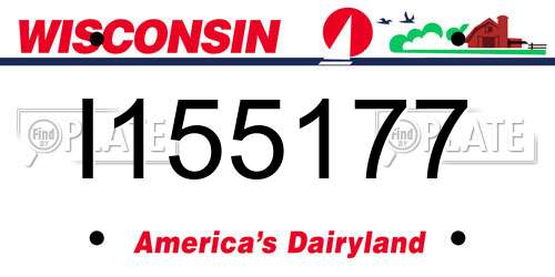 I155177 Wisconsin License Plate