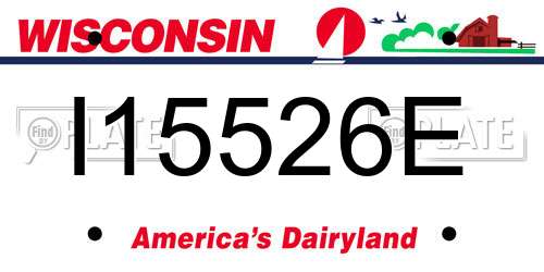 I15526E Wisconsin License Plate