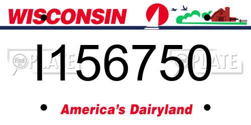 I156750 Wisconsin License Plate