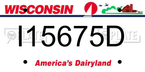 I15675D Wisconsin License Plate