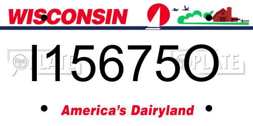 I15675O Wisconsin License Plate