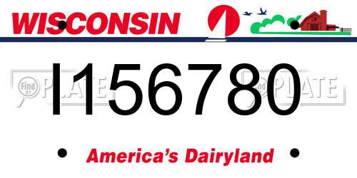 I156780 Wisconsin License Plate