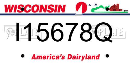 I15678Q Wisconsin License Plate