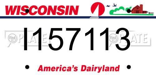 I157113 Wisconsin License Plate