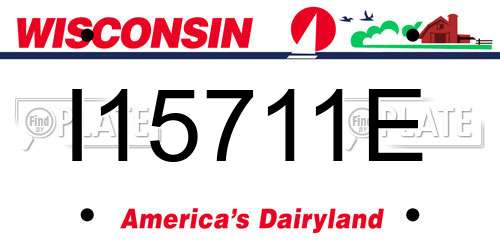 I15711E Wisconsin License Plate