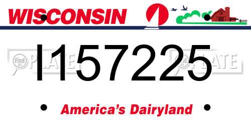 I157225 Wisconsin License Plate