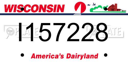 I157228 Wisconsin License Plate