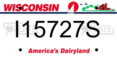 I15727S Wisconsin License Plate
