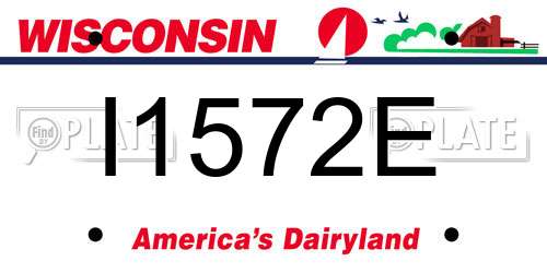 I1572E Wisconsin License Plate