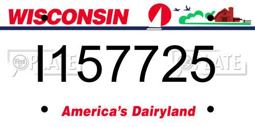 I157725 Wisconsin License Plate