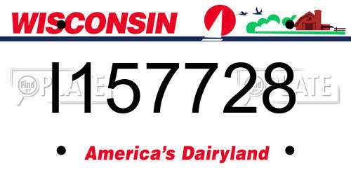 I157728 Wisconsin License Plate